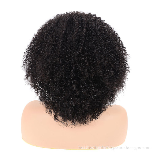 Malaysian Glueless Short Black Natural Human Hair Jerry Curly Bob Lace Front Wig For Black Women